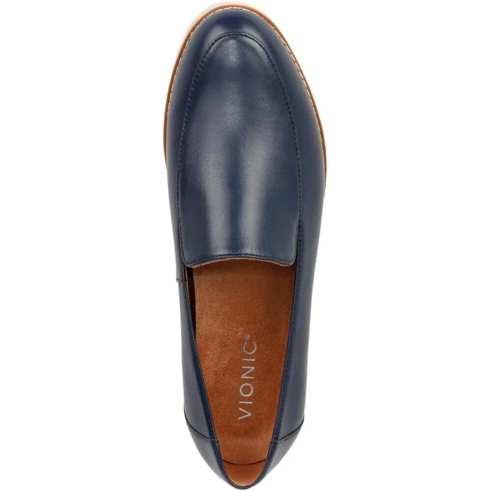 Vionic Kensley H9623L6406 Loafer Women's Blue Nappa Leather Slip On Shoes GAL829